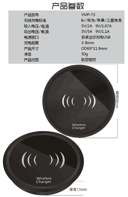 YMP-Y1 移動式超薄無線充電器